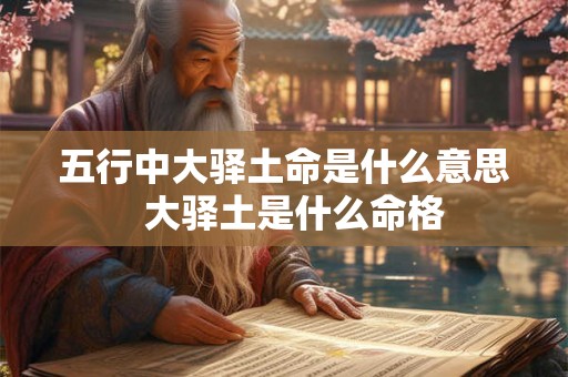 五行中大驿土命是什么意思 大驿土是什么命格 五行中大驿土命是什么意思 大驿土是什么命格