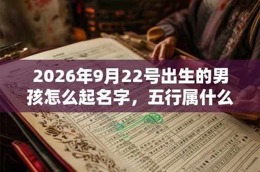 2026年9月22号出生的男孩怎么起名字，五行属什么