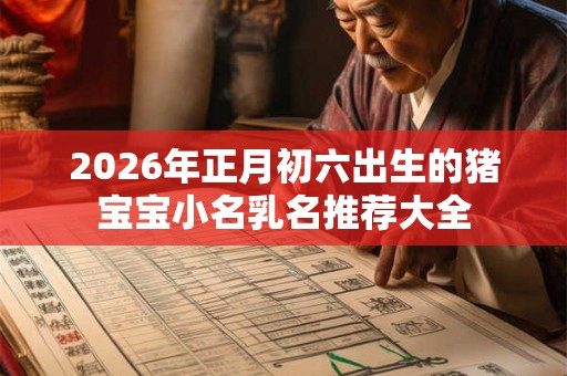 2026年正月初六出生的猪宝宝小名乳名推荐大全
