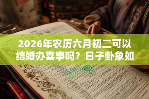 2026年农历六月初二可以结婚办喜事吗?日子卦象如何? 2026年农历六月初二可以结婚办喜事吗?日子卦象如何?