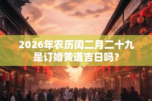 2026年农历闰二月二十九是订婚黄道吉日吗？