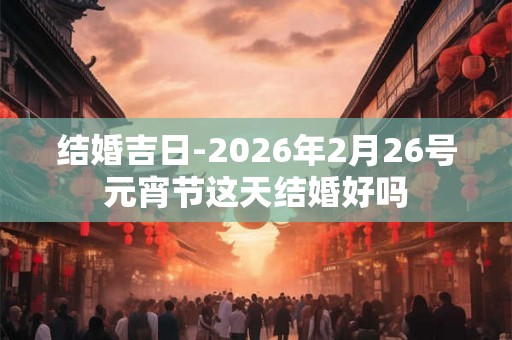结婚吉日-2026年2月26号元宵节这天结婚好吗