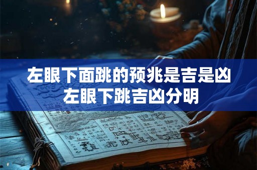 左眼下面跳的预兆是吉是凶 左眼下跳吉凶分明