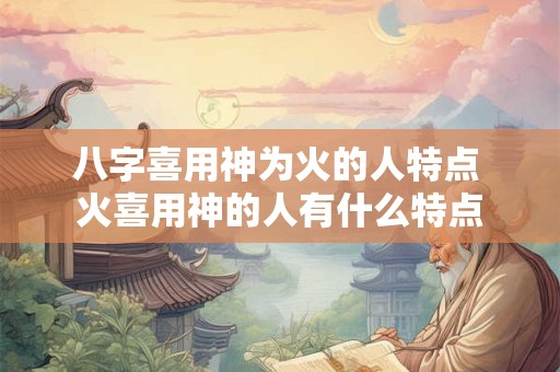 八字喜用神为火的人特点 火喜用神的人有什么特点