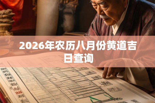 2026年农历八月份黄道吉日查询