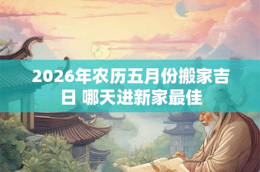 2026年农历五月份搬家吉日 哪天进新家最佳