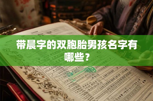 带晨字的双胞胎男孩名字有哪些？