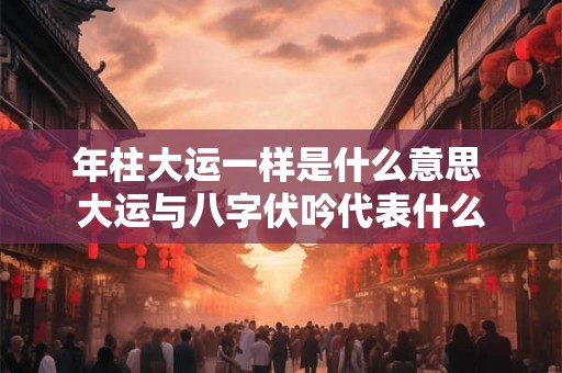 年柱大运一样是什么意思 大运与八字伏吟代表什么