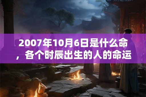 2007年10月6日是什么命，各个时辰出生的人的命运