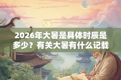 2026年大暑是具体时辰是多少?有关大暑有什么记载? 2026年大暑是具体时辰是多少?有关大暑有什么记载?