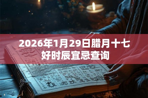 2026年1月29日腊月十七 好时辰宜忌查询 2026年1月29日腊月十七 好时辰宜忌查询
