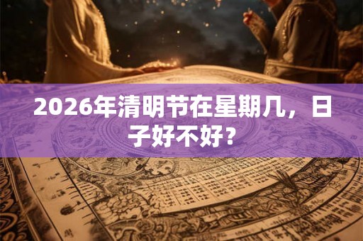 2026年清明节在星期几，日子好不好？
