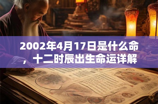 2002年4月17日是什么命，十二时辰出生命运详解