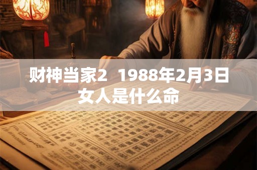 财神当家2 1988年2月3日女人是什么命 财神当家2 1988年2月3日女人是什么命