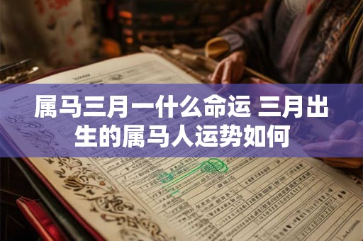属马三月一什么命运 三月出生的属马人运势如何