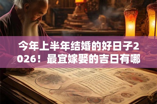 今年上半年结婚的好日子2026！最宜嫁娶的吉日有哪些