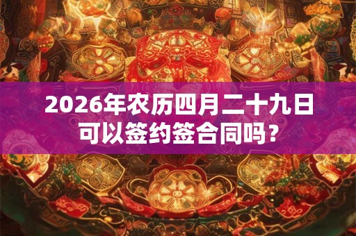 2026年农历四月二十九日可以签约签合同吗？