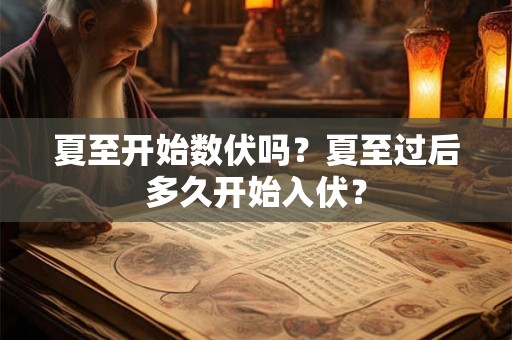 夏至开始数伏吗？夏至过后多久开始入伏？