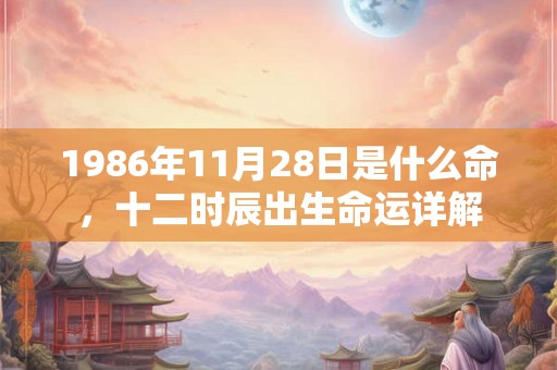 1986年11月28日是什么命,十二时辰出生命运详解 1986年11月28日是什么命,十二时辰出生命运详解