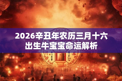 2026辛丑年农历三月十六出生牛宝宝命运解析