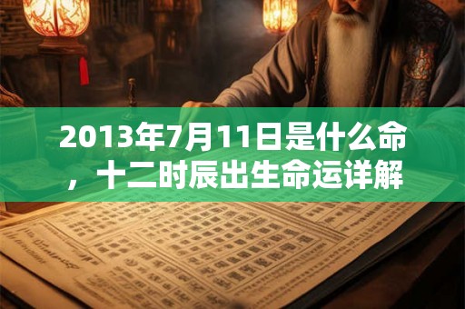 2013年7月11日是什么命，十二时辰出生命运详解