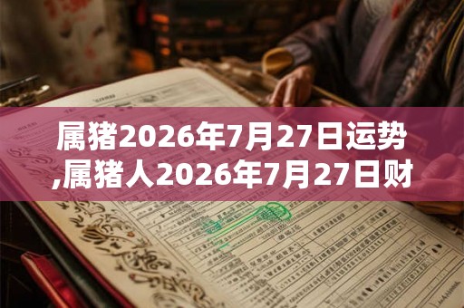 属猪2026年7月27日运势,属猪人2026年7月27日财运,生肖猪2026年7月27日运势