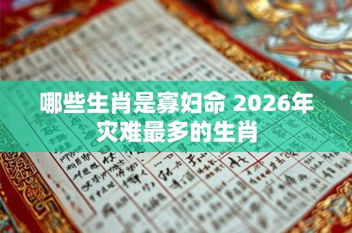 哪些生肖是寡妇命 2026年灾难最多的生肖