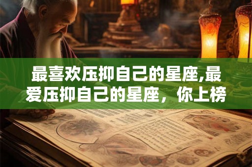 最喜欢压抑自己的星座,最爱压抑自己的星座，你上榜了吗？