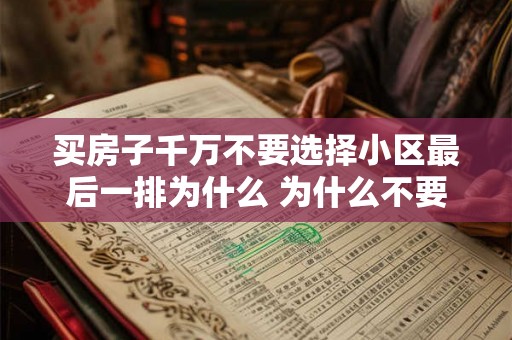 买房子千万不要选择小区最后一排为什么 为什么不要选小区最后一排买房