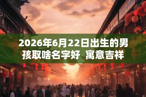 2026年6月22日出生的男孩取啥名字好  寓意吉祥