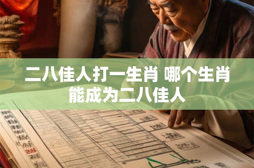 二八佳人打一生肖 哪个生肖能成为二八佳人