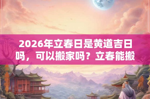 2026年立春日是黄道吉日吗，可以搬家吗？立春能搬家乔迁吗？