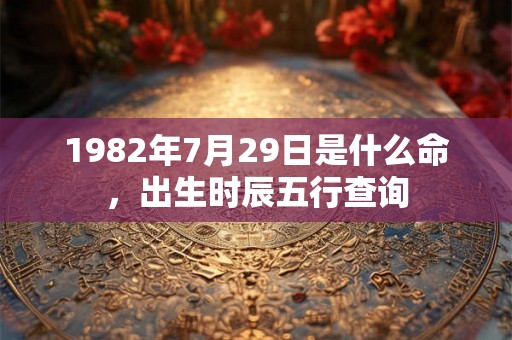 1982年7月29日是什么命，出生时辰五行查询