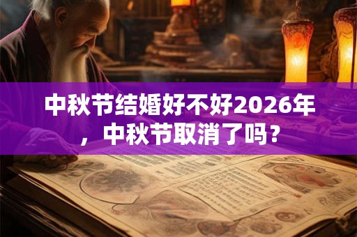 中秋节结婚好不好2026年，中秋节取消了吗？