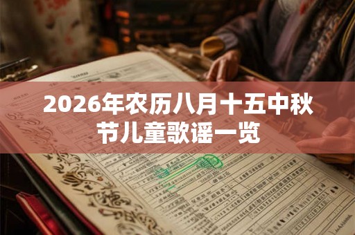 2026年农历八月十五中秋节儿童歌谣一览