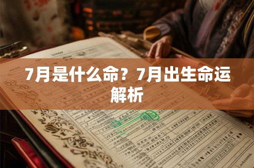 7月是什么命？7月出生命运解析