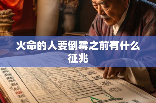 火命的人要倒霉之前有什么征兆 火命的人要倒霉之前有什么征兆