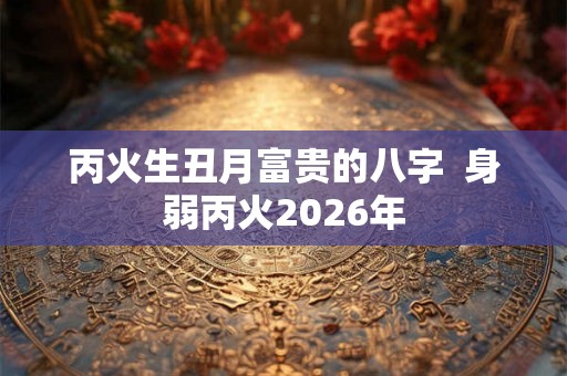 丙火生丑月富贵的八字  身弱丙火2026年