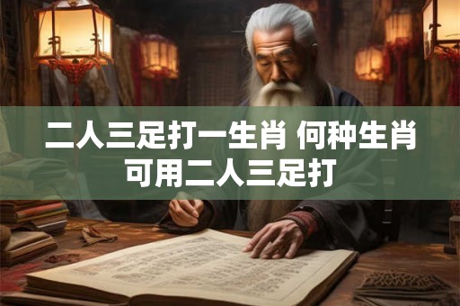 二人三足打一生肖 何种生肖可用二人三足打 二人三足打一生肖 何种生肖可用二人三足打