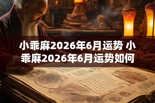 小乖麻2026年6月运势 小乖麻2026年6月运势如何 小乖麻2026年6月运势 小乖麻2026年6月运势如何
