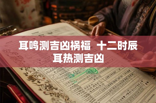 耳鸣测吉凶祸福 十二时辰耳热测吉凶 耳鸣测吉凶祸福 十二时辰耳热测吉凶