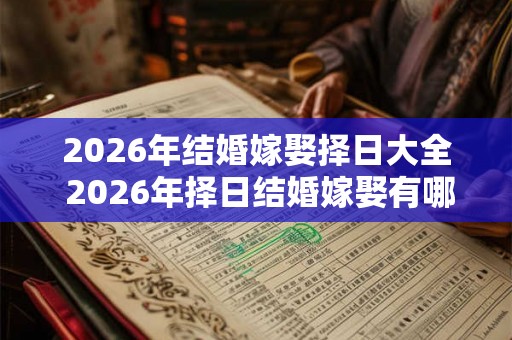 2026年结婚嫁娶择日大全 2026年择日结婚嫁娶有哪些好日子