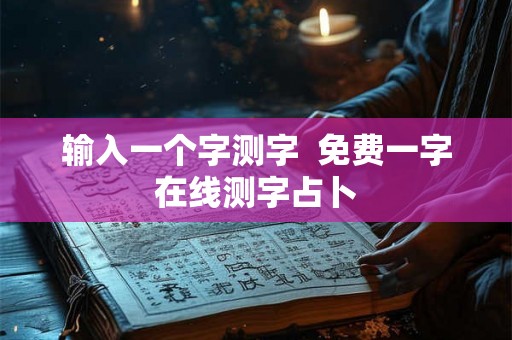 输入一个字测字  免费一字在线测字占卜
