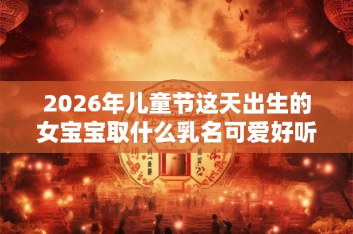 2026年儿童节这天出生的女宝宝取什么乳名可爱好听