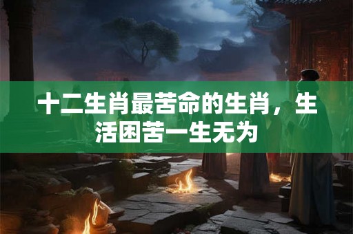 十二生肖最苦命的生肖，生活困苦一生无为