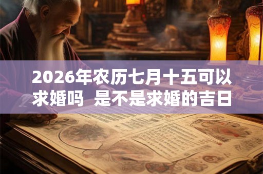 2026年农历七月十五可以求婚吗  是不是求婚的吉日