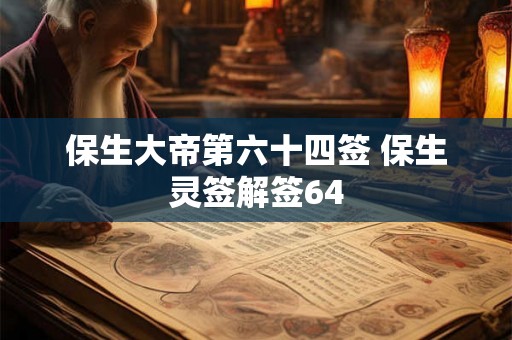 保生大帝第六十四签 保生灵签解签64 保生大帝第六十四签 保生灵签解签64