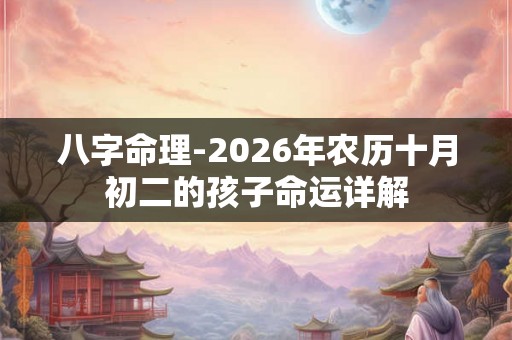 八字命理-2026年农历十月初二的孩子命运详解