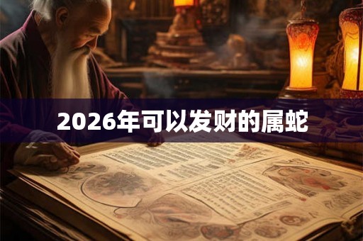 2026年可以发财的属蛇
