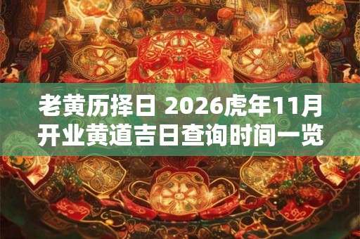 老黄历择日 2026虎年11月开业黄道吉日查询时间一览表